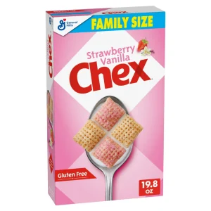 Cereal Chex de vainilla y fresa, cereal para el desayuno sin gluten 561gr