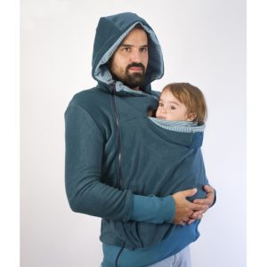 Abrigo de porteo y embarazo verde – Talla grande