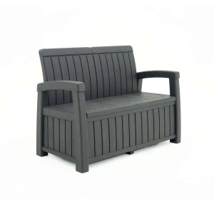 Banco arcón de resina Vita en gris con 230L de almacenamiento