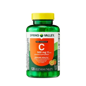 Vitamina C Spring Valley 500 mg 120 tabletas Inmunidad y Energía