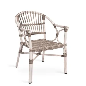 Silla Exterior Aluminio y Rattán sintético PALMA Blanco