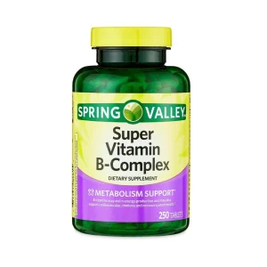 Spring Valley  Super Vitamina B-Complex Suplemento Dietético Tabletas, 250 Caps