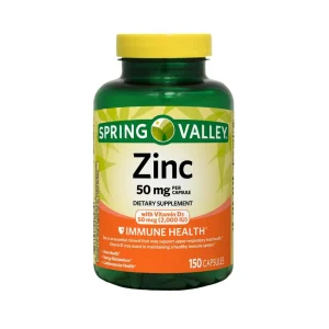 Spring Valley Zinc con vitamina D Suplemento dietético 50mg 150Caps