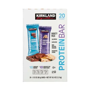 Barra de proteína Kirkland Signature, paquete variado, 20 piezas