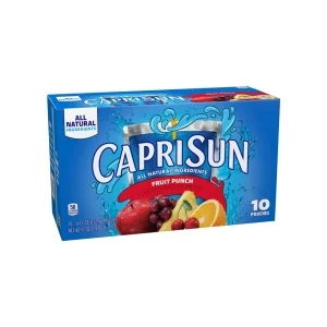 Capri Sun Fruit Punch jugos con sabor natural, caja de 10 pzas
