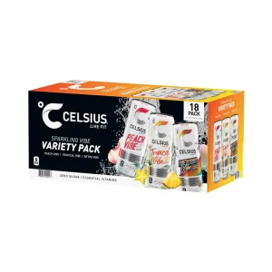 Celsius essential energy  sparkling paquete variado 18 pack 355ml