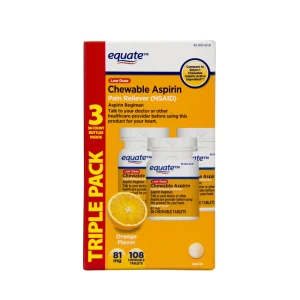 Aspirina Masticable 81 mg Sabor Naranja 108 tabletas