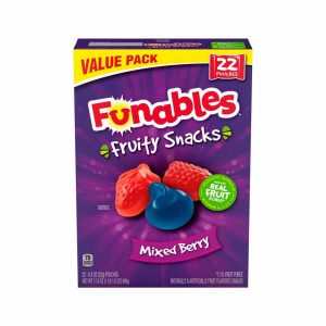 Funables aperitivos de frutas de bayas mixtas, 22 unidades