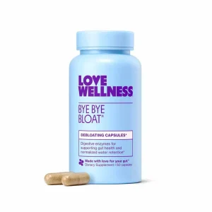 Love Wellness Bye Bye Bloat alivio rápido de la hinchazón 60 unidades
