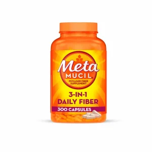 Metamucil Cápsula de suplemento de fibra 3 en 1, 300 unidades