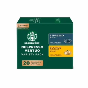 Starbucks Nespresso Vertuo paquete doble de café espresso 20 cápsulas