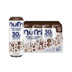 Nurri Batido de Proteína Sabor Chocolate 30g de Proteína, 1g de Azúcar 325 ml 12 latas