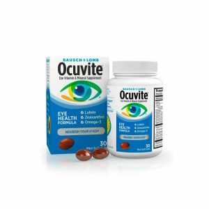 Ocuvite Suplemento de vitaminas para ojos con luteína, zeaxantina y omega 30 cápsulas