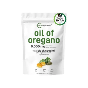 Micro Ingredients Aceite de orégano, semilla negra, carvacrol y timoquinona 300 cápsulas