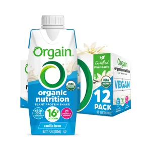 Batido nutricional vegano orgánico sabor vainilla Orgain 12 pack