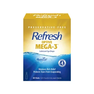 Refresh Optimive Mega-3 Lágrimas Artificiales sin Conservantes 0.4 ml, 30 Unidades