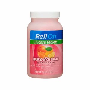 ReliOn tabletas de glucosa, sabor a ponche de frutas, 50 unidades