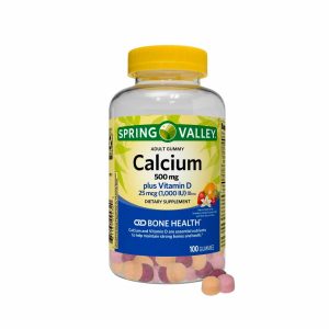 Spring Valley Calcio 500 mg suplemento dietético en gomitas, 100 unidades