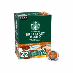 Starbucks Breakfast Blend Medium Roast cápsulas Keurig K-Cup, 22 pods